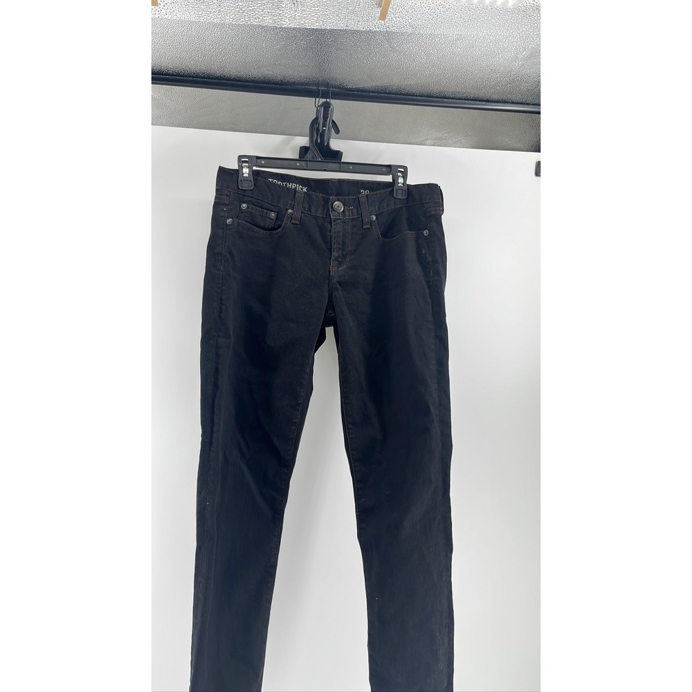 J. Crew 29 Toothpick Black Skinny Ankle Mid Rise‎ Stretch Jeans